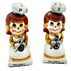 Vintage Josef Chef Cook Salt Pepper Shakers Kitchenware Kitchenalia Collectible
